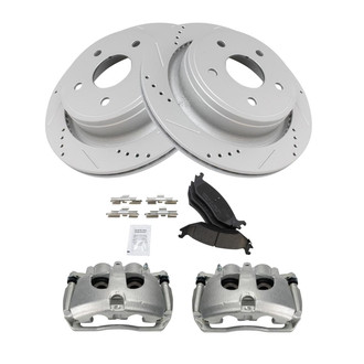 TRQ® - Performance Ceramic Rear Brake Kit with Calipers