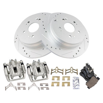 TRQ® - Performance Ceramic Rear Brake Kit with Calipers