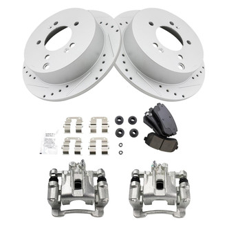 TRQ® - Performance Ceramic Rear Brake Kit with Calipers