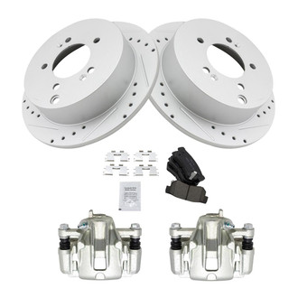 TRQ® - Performance Ceramic Rear Brake Kit with Calipers