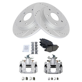 TRQ® - Performance Ceramic Rear Brake Kit with Calipers