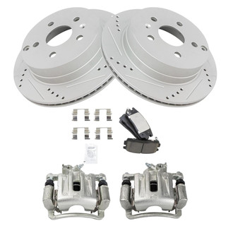 TRQ® - Performance Ceramic Rear Brake Kit with Calipers