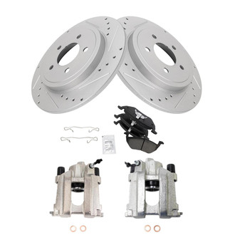 TRQ® - Performance Ceramic Rear Brake Kit with Calipers