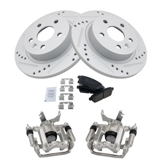 TRQ® - Performance Ceramic Rear Brake Kit with Calipers