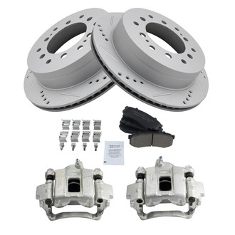 TRQ® - Performance Ceramic Rear Brake Kit with Calipers