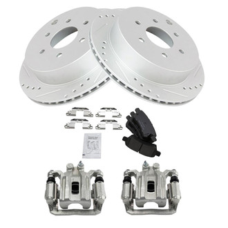TRQ® - Performance Ceramic Rear Brake Kit with Calipers
