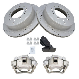 TRQ® - Performance Ceramic Rear Brake Kit with Calipers