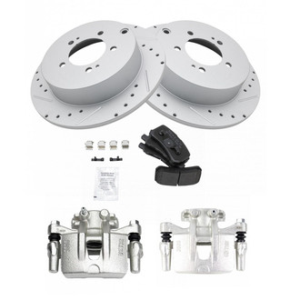 TRQ® - Performance Semi-Metallic Rear Brake Kit with Calipers