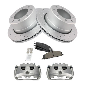 TRQ® - Performance Semi-Metallic Rear Brake Kit with Calipers
