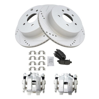 TRQ® - Performance Semi-Metallic Rear Brake Kit with Calipers