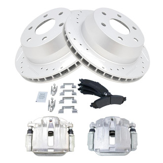 TRQ® - Performance Semi-Metallic Rear Brake Kit with Calipers