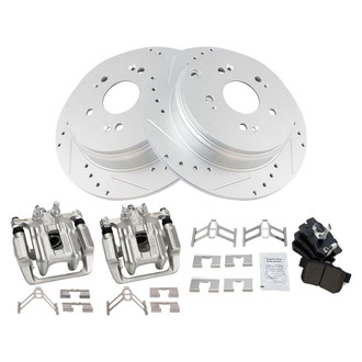 TRQ® - Performance Semi-Metallic Rear Brake Kit with Calipers