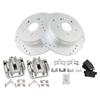 TRQ® - Performance Semi-Metallic Rear Brake Kit with Calipers