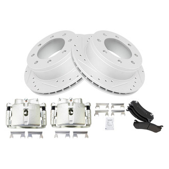 TRQ® - Performance Semi-Metallic Rear Brake Kit with Calipers