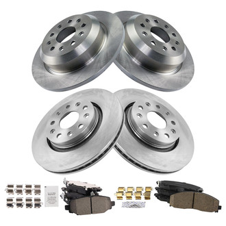 TRQ® - Front and Rear Disc Brake Kit with Ceramic Pads