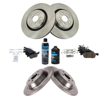 TRQ® - Front and Rear Disc Brake Kit with Ceramic Pads