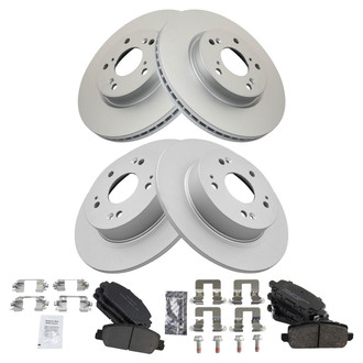 TRQ® - Front and Rear Disc Brake Kit with Ceramic Pads