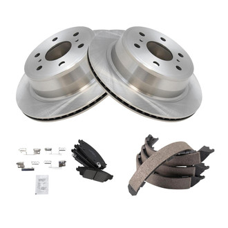 TRQ® - Rear Disc Brake Kit with Ceramic Pads and Shoes