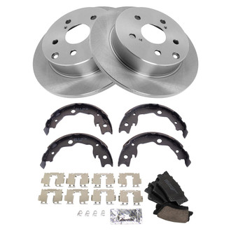 TRQ® - Rear Disc Brake Kit with Ceramic Pads and Shoes