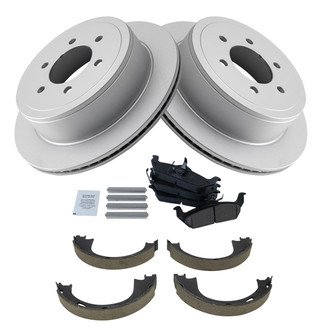 TRQ® - Rear Disc Brake Kit with Ceramic Pads and Shoes