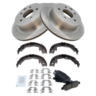TRQ® - Rear Disc Brake Kit with Ceramic Pads and Shoes