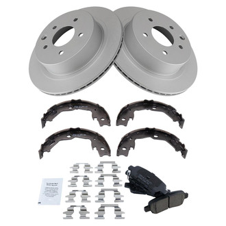 TRQ® - Rear Disc Brake Kit with Ceramic Pads and Shoes