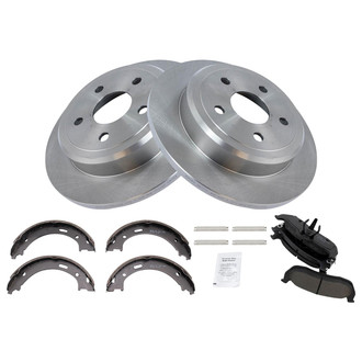 TRQ® - Rear Disc Brake Kit with Ceramic Pads and Shoes