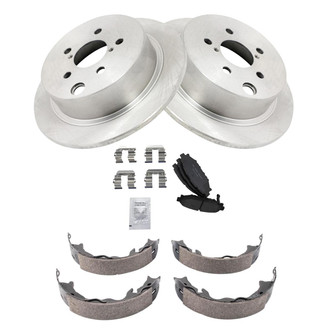 TRQ® - Rear Disc Brake Kit with Ceramic Pads and Shoes