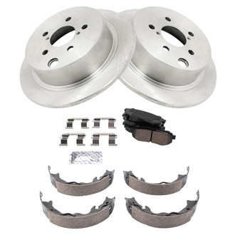 TRQ® - Rear Disc Brake Kit with Ceramic Pads and Shoes