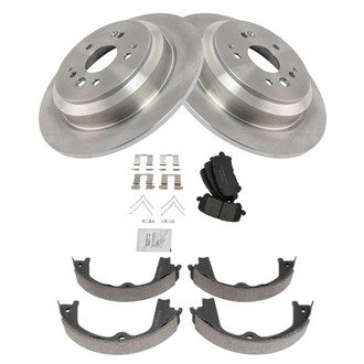 TRQ® - Rear Disc Brake Kit with Ceramic Pads and Shoes