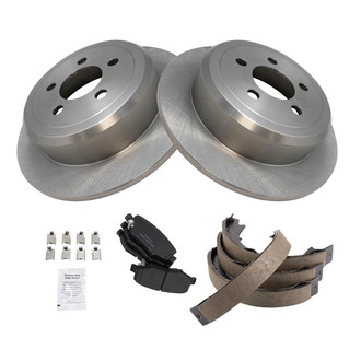TRQ® - Rear Disc Brake Kit with Ceramic Pads and Shoes