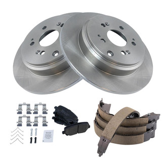 TRQ® - Rear Disc Brake Kit with Ceramic Pads and Shoes