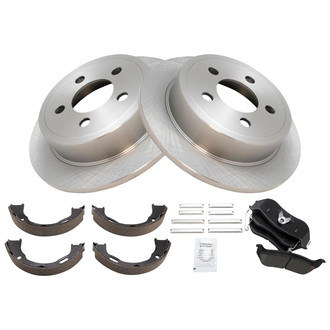 TRQ® - Rear Disc Brake Kit with Ceramic Pads and Shoes