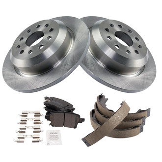 TRQ® - Rear Disc Brake Kit with Ceramic Pads and Shoes