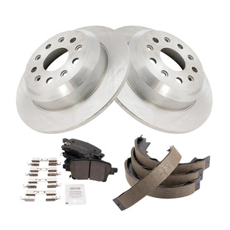 TRQ® - Rear Disc Brake Kit with Ceramic Pads and Shoes