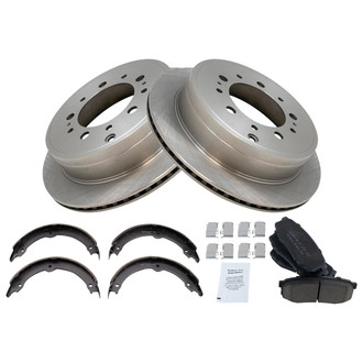 TRQ® - Rear Disc Brake Kit with Ceramic Pads and Shoes