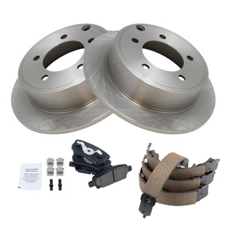 TRQ® - Rear Disc Brake Kit with Ceramic Pads and Shoes