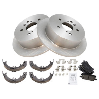 TRQ® - Rear Disc Brake Kit with Ceramic Pads and Shoes