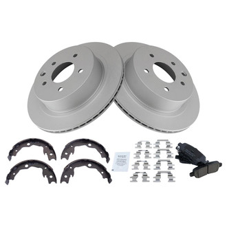 TRQ® - Rear Disc Brake Kit with Ceramic Pads and Shoes