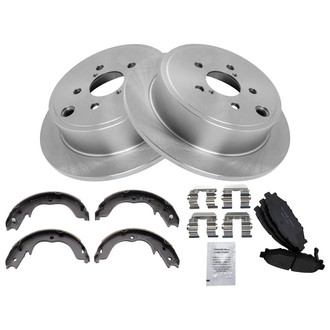 TRQ® - Rear Disc Brake Kit with Ceramic Pads and Shoes