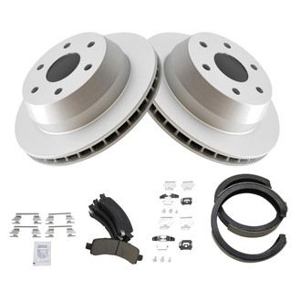 TRQ® - Rear Disc Brake Kit with Ceramic Pads and Shoes
