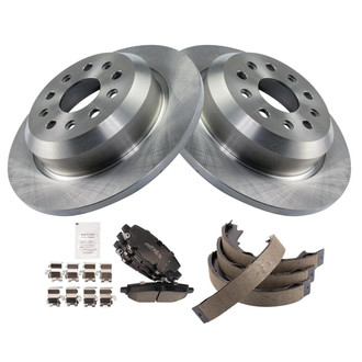 TRQ® - Rear Disc Brake Kit with Ceramic Pads and Shoes