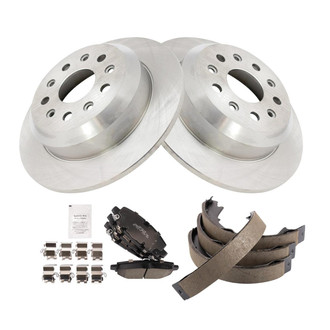 TRQ® - Rear Disc Brake Kit with Ceramic Pads and Shoes