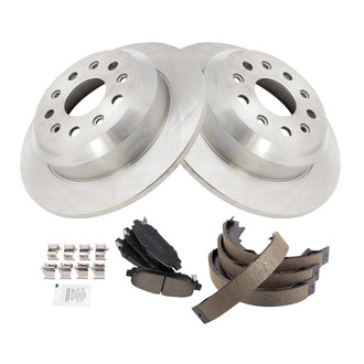 TRQ® - Rear Disc Brake Kit with Ceramic Pads and Shoes
