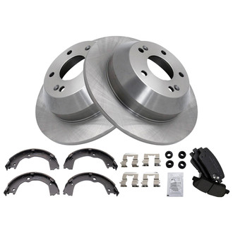 TRQ® - Rear Disc Brake Kit with Ceramic Pads and Shoes