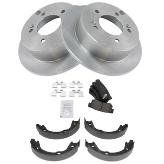 TRQ® - Rear Disc Brake Kit with Ceramic Pads and Shoes