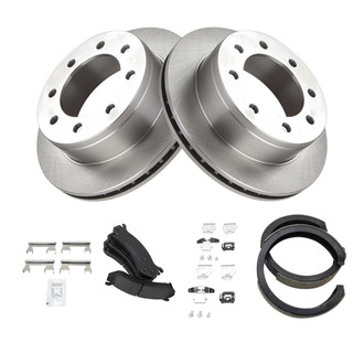 TRQ® - Rear Disc Brake Kit with Ceramic Pads and Shoes