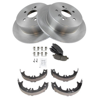TRQ® - Rear Disc Brake Kit with Ceramic Pads and Shoes