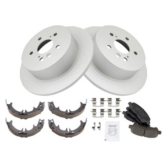 TRQ® - Rear Disc Brake Kit with Ceramic Pads and Shoes