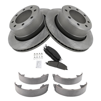 TRQ® - Rear Disc Brake Kit with Ceramic Pads and Shoes